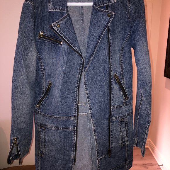 Womens long jean jacket - Picture 1 of 3